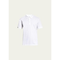 버버리 Burberry Mens Eddie Pique Polo Shirt, White 3125193