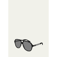 구찌 Gucci Mens Aviator Logo Sunglasses 3418498