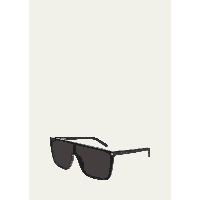 생로랑 Saint Laurent Mens Mask Flat-Top Propionate Shield Sunglasses 3438046