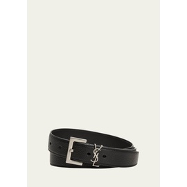생로랑 Saint Laurent Mens YSL Logo Leather Belt 3660687