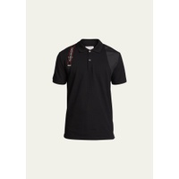 알렉산더맥퀸 Alexander McQueen Mens Logo-Tape Harness Polo Shirt 4006549