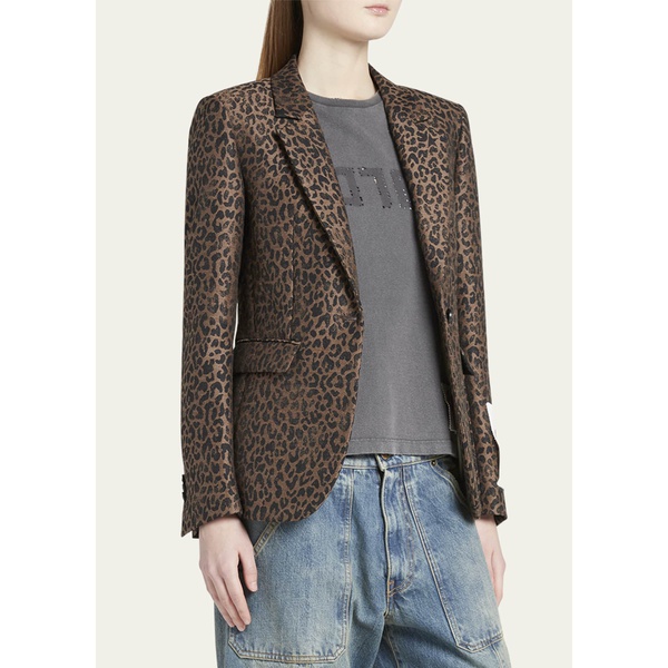 골든구스 골든구스 Golden Goose Leopard Jacquard Wool Blazer 4178321