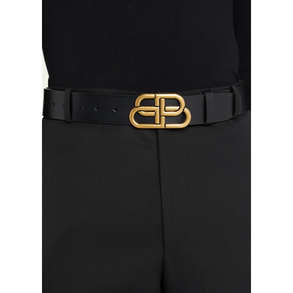 발렌시아가 발렌시아가 Balenciaga Mens BB-Monogram Leather Buckle Belt 4211633