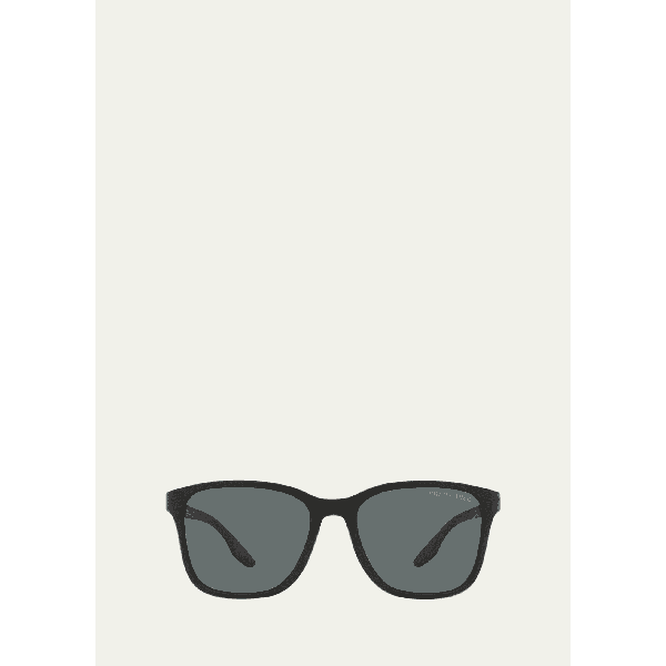 프라다 Prada Sport Mens Polarized Rectangle Logo Sunglasses 4226335