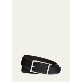 브리오니 Brioni Mens Reversible Leather Buckle Belt 4242381