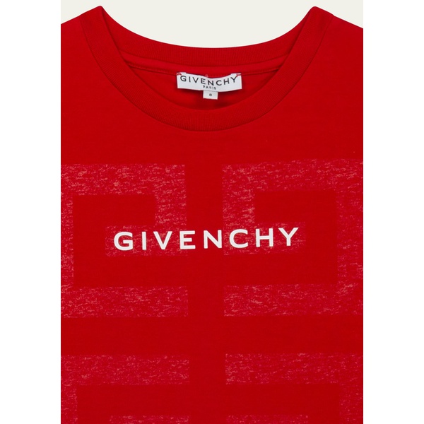 지방시 지방시 Givenchy Boys Short-Sleeve T-shirt with 4G Logo On Front, Size 8-14 4253622