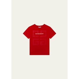 지방시 Givenchy Boys Short-Sleeve T-shirt with 4G Logo On Front, Size 8-14 4253622