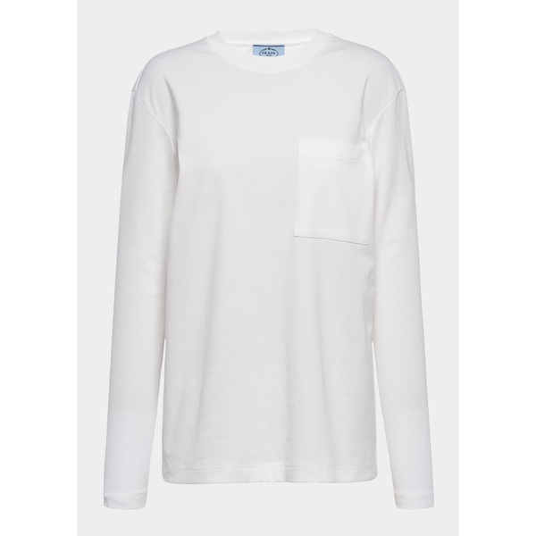 프라다 Prada Long-Sleeve Boxy Jersey T-Shirt 4305429