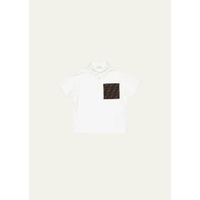 펜디 Fendi Boys FF Logo Polo Shirt, Size 8-14 4361784