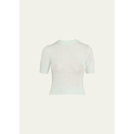 질샌더 Jil Sander Short-Sleeve Wool Crop Sweater 4371527