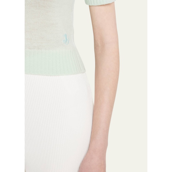 질샌더 질샌더 Jil Sander Short-Sleeve Wool Crop Sweater 4371527