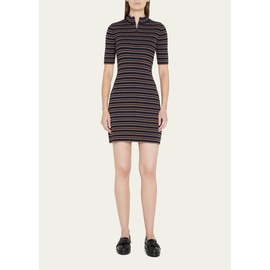 띠어리 Theory Short-Sleeve Stripe Zip Mini Dress 4399328