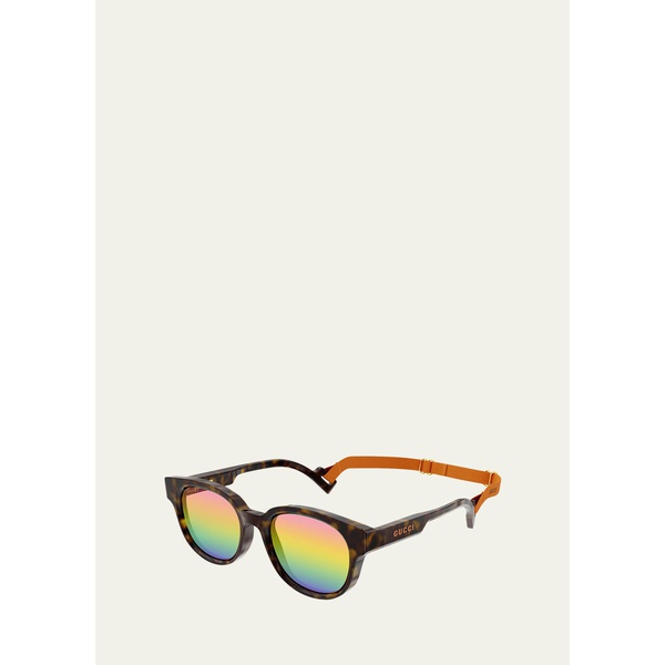 구찌 구찌 Gucci Mens Round Logo Sunglasses w/ Neck Strap 4399668