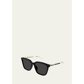 구찌 Gucci Mens Temple-Logo Rectangle Sunglasses 4399677