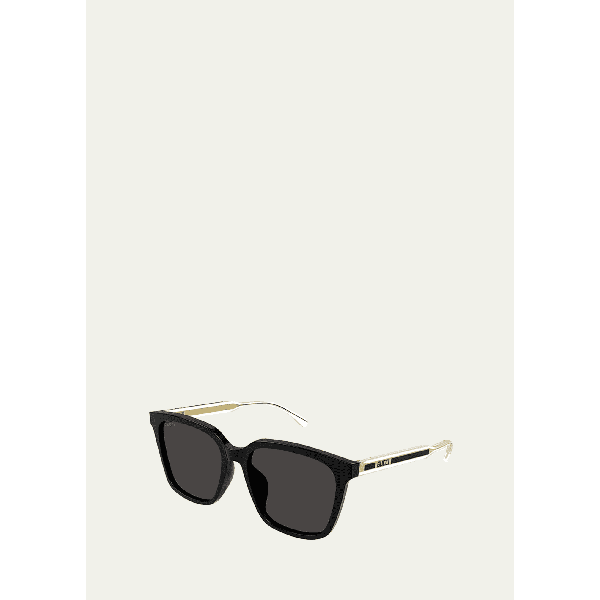 구찌 구찌 Gucci Mens Temple-Logo Rectangle Sunglasses 4399677