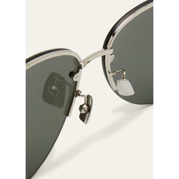생로랑 생로랑 Saint Laurent Unisex Mask Mirrored Shield Metal Sunglasses 4400785