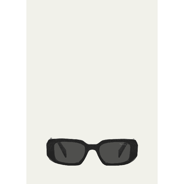 프라다 Prada Mens Geometric Rectangle Acetate Sunglasses 4403038