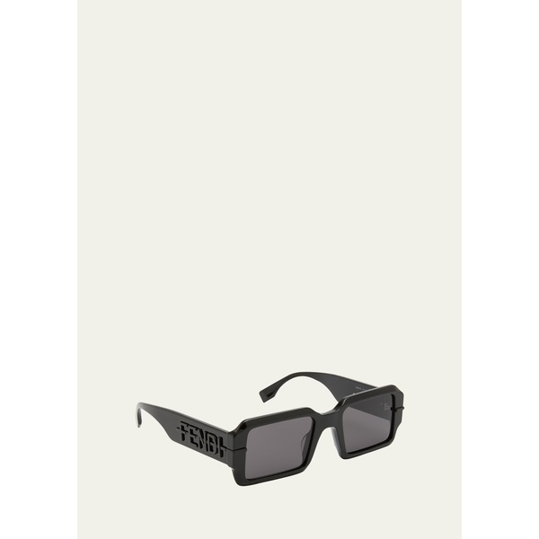 펜디 펜디 Fendi Mens Raised Logo Rectangle Sunglasses 4414869