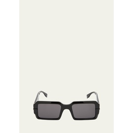 펜디 Fendi Mens Raised Logo Rectangle Sunglasses 4414869