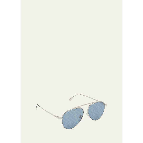 펜디 펜디 Fendi Mens Monogram Lens Metal Aviator Sunglasses 4414872