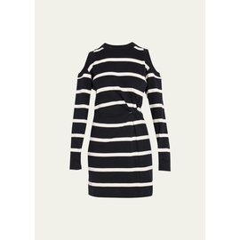 Tanya Taylor Shirley Cold-Shoulder Jersey Stripe Mini Dress 4432451