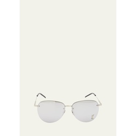 생로랑 Saint Laurent Mens Monogram Pilot Metal Sunglasses 4433935