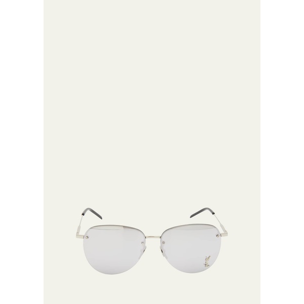 생로랑 생로랑 Saint Laurent Mens Monogram Pilot Metal Sunglasses 4433935