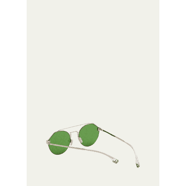 펜디 펜디 Fendi Mens Monogram-Lens Round Sunglasses 4435849