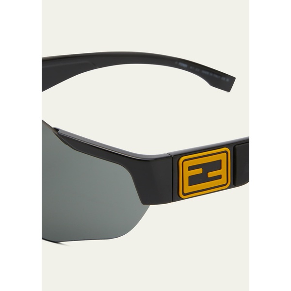 펜디 펜디 Fendi Mens FF-Logo Rimless Shield Sunglasses 4435850