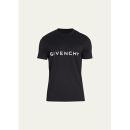 지방시 Givenchy Mens Basic Logo Crew T-Shirt 4445289