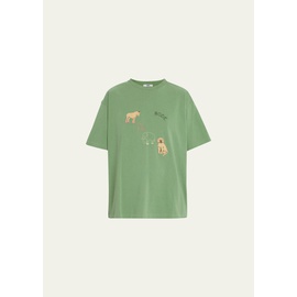 보디 Bode Tiny Zoo Embroidered Cotton T-Shirt 4471004