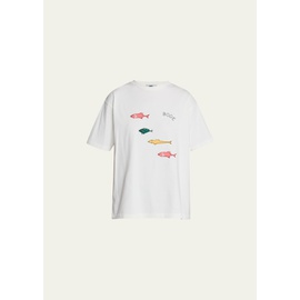 보디 Bode Fish Applique Cotton T-Shirt 4471024