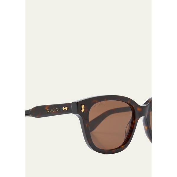 구찌 구찌 Gucci Mens Temple Logo Rectangle Sunglasses 4472715