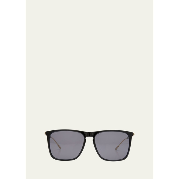 구찌 구찌 Gucci Mens Logo Plaque Aviator Sunglasses 4472724