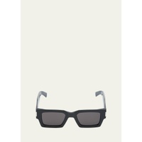 생로랑 Saint Laurent Mens Rectangle Acetate Sunglasses with Logo 4473078