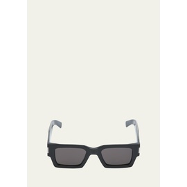 생로랑 Saint Laurent Mens Rectangle Acetate Sunglasses with Logo 4473078