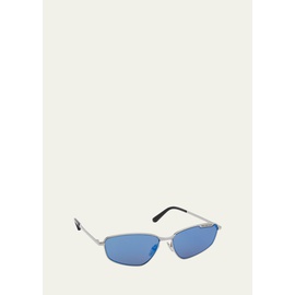 발렌시아가 Balenciaga Mens Metal Cat-Eye Sunglasses with Logo 4477113