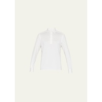 ZEGNA Mens Cotton-Silk Long Sleeve Polo Shirt 4486029