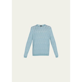 조르지오 아르마니 Giorgio Armani Mens Cotton Knit Crewneck Sweater 4493234