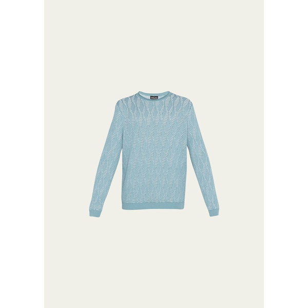아르마니 조르지오 아르마니 Giorgio Armani Mens Cotton Knit Crewneck Sweater 4493234