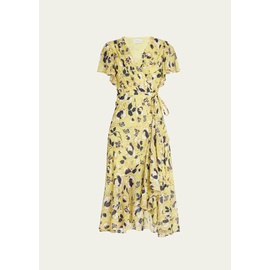 Tanya Taylor Brianna Floral Midi Wrap Dress 4499571