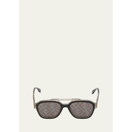 펜디 Fendi Mens Monogram Acetate Double-Bridge Sunglasses 4500636