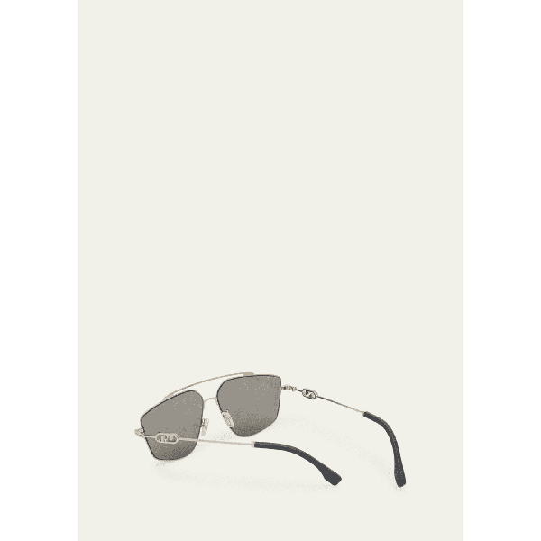 펜디 펜디 Fendi Mens OClock Metal Double-Bridge Aviator Sunglasses 4500638