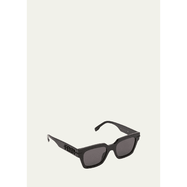 펜디 펜디 Fendi Mens Tonal Logo Acetate Square Sunglasses 4500651