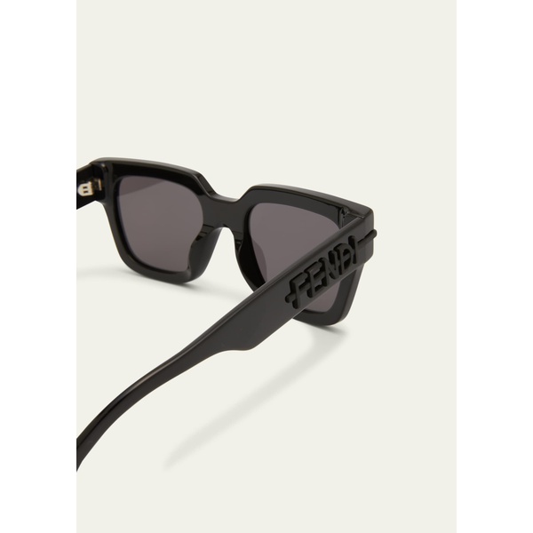 펜디 펜디 Fendi Mens Tonal Logo Acetate Square Sunglasses 4500651