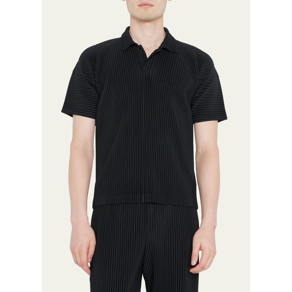  Homme Plisse 이세이미야케 이세이 미야케 Issey Miyake Mens Pleated Polyester Polo Shirt 4504963