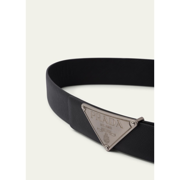 프라다 Prada Mens Triangle Logo Metal Belt Buckle 4509702