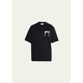 버버리 Burberry Mens Rock Logo Crewneck T-Shirt 4523155