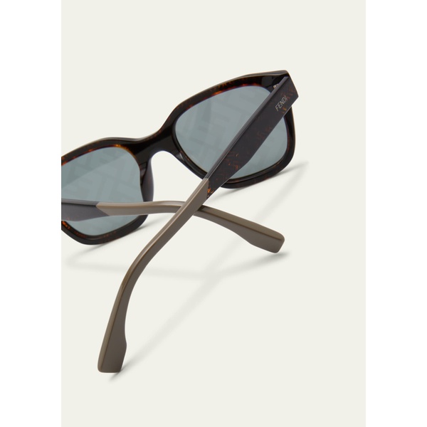 펜디 펜디 Fendi Mens FF-Lens Bi-Layer Acetate Square Sunglasses 4529382