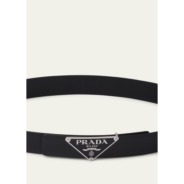 프라다 Prada Mens Triangle Logo Metal Belt Buckle 4532399